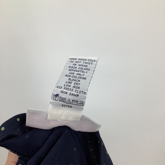 J.G. Hook Navy & Green Polka Dot A-Line Midi Skirt Womens Size 16 Silk Blend - Picture 5 of 5